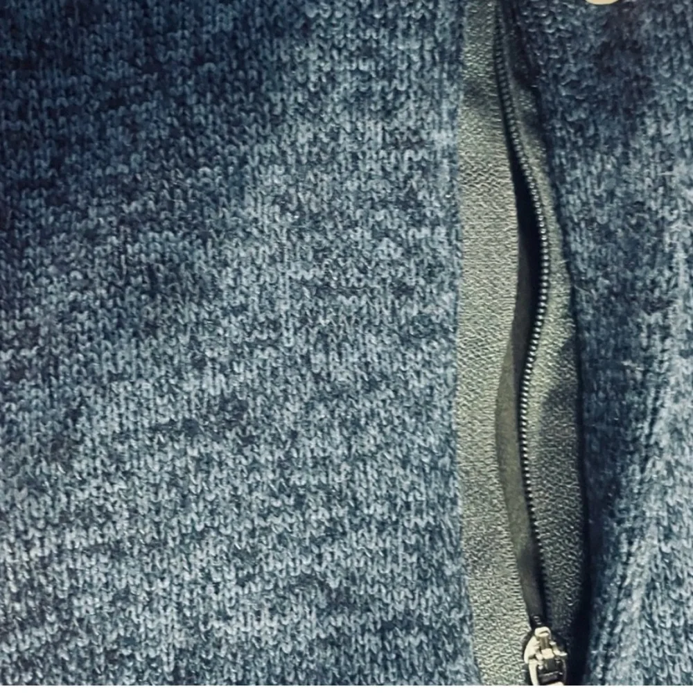 Eddie Bauer Men's Large Full-Zip Sweater Jacket Blue & Gray With Pockets GUC